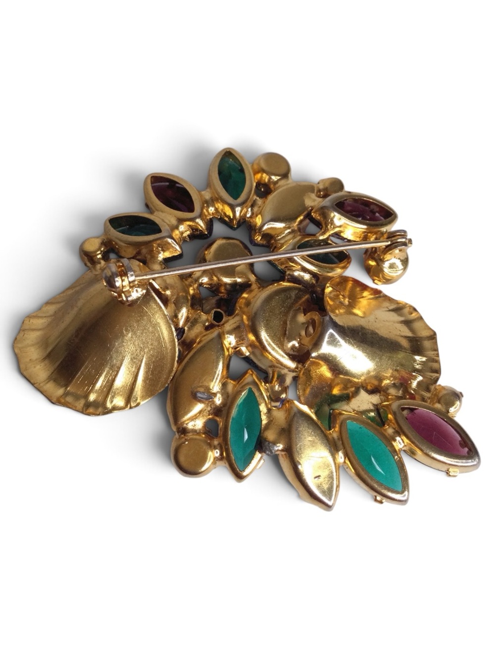 Vintage Juliana D&E Multicolor Rhinestone Floral Spray Brooch - Picture 10 of 12